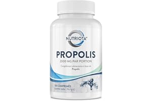 Propolis 1000mg - Comprimés de Propolis haute concentration - 120 comprimés - Soutien naturel au système immunitaire, soulage le mal de gorge et efficace comme antioxydant - Par Nutriota