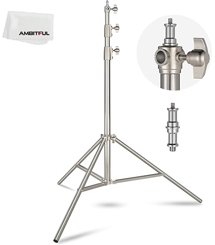 SH Nouveau 290 Cm Trépied En Acier Inoxydable Photographie Photo Vidéo Studio Support De Fond Robuste Pour SoftBox Lumière LED Mobile En Direct  44