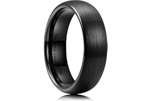 King Will BASIC 4mm 6mm 7mm Black Silver Domed Brushed Tungsten Carbide Ring Men Women Wedding Band Comfort Fit