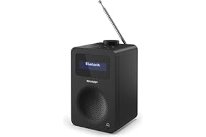 SHARP DR-430(BK) Tokyo Digital Radio with Bluetooth 5.0, DAB+/FM Radio Audio Player, Mains Powered, Bedside Kitchen or Lounge Radio with Dual Alarm Clock, DRC Audio & 40 Pre-Sets – Midnight Black