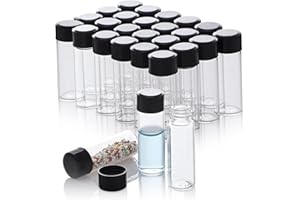 FOUR E'S SCIENTIFIC 50 Pack de flacons en verre de 10ml avec bouchon à visser Laboratoire flacons d'échantillon liquide clair pour huile essentielle, parfum, médicaments, réactif, huile d'onction