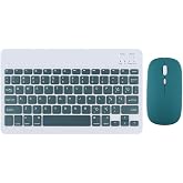 Samsung Galaxy Tab A9 Plus T&uuml;m Seri İle Uyumlu Bluetooth &Ouml;zellikli Klavye Mouse Set Haki