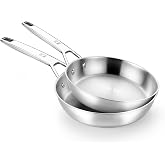 BRA Signature | Set of 2 Frying Pans 24-28 cm, Stainless Steel 18/10 | Stainless Steel 18/10 Non-stick, Triple Bottom Diffuse