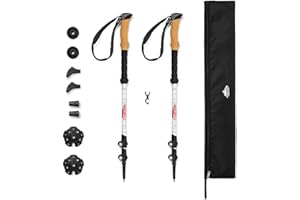 Cascade Mountain Tech Trekking Poles - Carbon Fiber Walking or Hiking Sticks with Quick Adjustable Locks