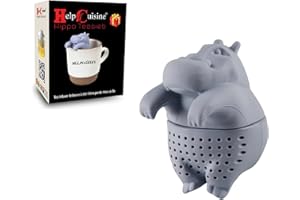 HelpCuisine® infuser/infuseur de thé/filtre diffusseur/passoire a thé à forme de Hippopotame, infuseur réalisé en silicone à 100% alimentaire sans BPA, Nouveau Design! (Hippopotame)