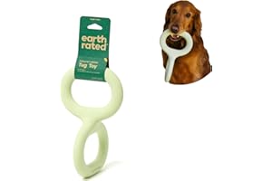 Earth Rated Ziehspielzeug, interaktives Spielzeug für ausgewachsene Hunde und Welpen, ergonomischer Griff, Naturgummi, klein, grün