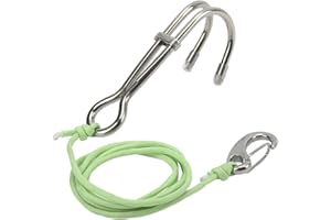 DEWIN Diving Drift Hook, Diving Hook, Stainless Steel Reef Hook, Scuba Diving Double Dual Stainless Steel Drift Hook with Luminous Line, for Cave Dive Accessories