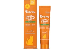 Pâte Digestive et prébiotique pour Chat Zesty Paws | Santé intestinale | Fonction Digestive | Soutien immunitaire | Huile d'algues | Postbiotiques | Inuline | L-théanine | Vitamines C et E | 75 g