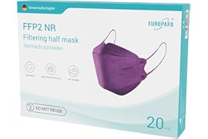 EUROPAPA® 20x FFP2 Fish Shape Masks Respirator Mask 4-Layer Dust Masks Hygienic Individually Packed Body Certified EN149 Face Mask EU2016/425