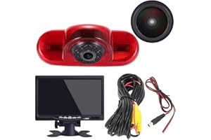 NAVINIO Voiture Troisième monté sur le toit haut caméra lumière de frein Vue arrière Camera de Recul replacement for Opel Vivaro Surf Concept life Combo Vauxhall Renault Trafic Fiat Talento Nissan+7"Moniteur