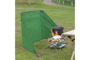 OCEANLEND Outdoor Camping Windbreak Wind Blocker Canvas Windscreen Patio Foldable Privacy Shield Windbreaker For Camping, Hiking, Picnics, Barbecues(M)