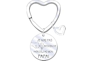 JRZDFXS Cadeau Papa Noel,Porte clef Papa je t'aime，Papa Porte-clés Cadeau,Porte-clés de de Papa,Cadeau de fête des pères,Cadeaux d'anniversaire,Cadeaux de Famille