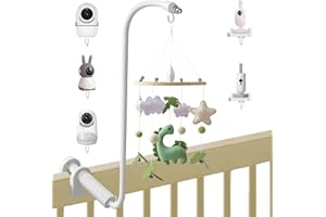 XongSyue Soporte Móvil para Cuna de Bebé, Multifunción 80cm Soporte Carrusel Cuna Bebe Ajustable, para Colgar Campanas de Cama, Universal Soporte Camara Vigilancia Bebe, Soporte Vigilabebes