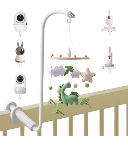 PandaEar Baby Crib Mobile Arm, Beech Wooden Mobile Holder with Anti-Slip Attachment, Baby Mobile Hanger for Crib Nursery Décor Accessories