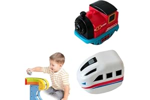 YSINOBEAR 3D Infinity Track,Replacement Magnetic Electric Train Cars for klick Rail,3D Trains Routes with Mix-and-Match Stem Cubes,USB Rechargeable Add-On for Train Set Tracks,Electric Trains Gift (White+Red)