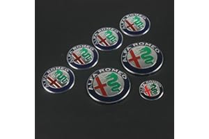 HENGYUESHANG pour Alfa·Romeo Autocollants D'insigne De Voiture, 74mm Autocollant D'emblème Arrière De Capot Avant, 56mm Autocollants De Roue De Voiture, 40mm Autocollants De Volant Car Styling (Green)