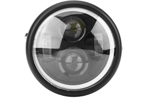 AKOZON faro led 6 + Faro Moto, 16 cm/6,5 Lampadina per Faro a LED per Motocicletta da per Sportster Cafe Racer Bobber