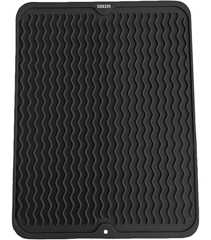 Tapis D'égouttement En Silicone Noir Pour Vaisselle, Tapis De Drainage