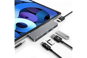 ‎RREAKA RREAKA Hub USB C do iPada Pro M4 M2 M1 13 11 12,9, iPad Air, adapter USB C na 4K HDMI, gniazdo słuchawkowe 3,5 mm, stacja dokująca USB C PD, 2 USB 3.0, iPad mini 6 akcesoria