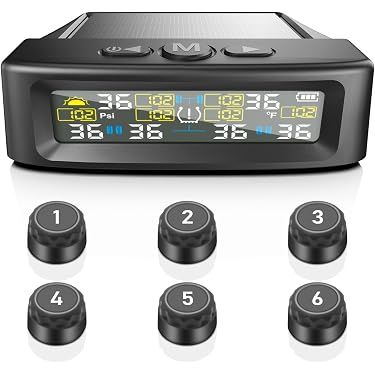 TPMS Solare Per Auto - Monitoraggio Pressione Pneumatici Con Sensori Esterni E Display LCD