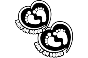 TOTOMO Baby an Bord Aufkleber - (2er-Set) lustiges süßes cooles Sicherheitshinweis-Schild für Autoscheiben und Stoßstangen - Footprint in Heart ALI-039