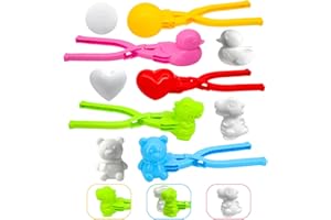 AXBEEAX 5Pcs Snowball Maker Clips Snow, Duck Rice Mould, Sushi Molds Rice Mold, Outdoor Snow Ball Maker Toy, Reusable Suitable for Adults and Children (Snowball+Love+Duck+Dinosaur+Bear)