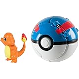 Figurine Pokemon , Pokemon Lets Go Charmander avec Jeu de Balle Action Figure Figure Toy Set pour Enfants