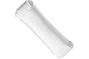 KuTi Kai 20M(64FT) Nylon Rope,Powerful Rope,Solid Nylon Line,Thick Multipurpose Durable Long Rope for Wedding,Fishing and DIY etc (8mm, White)