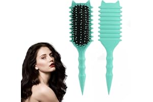 Frogetu Spazzola per Capelli Curva,Spazzola per Ricci Multifunzionale,Districante per Capelli Professionale,per Definizione Ricci,Curly Hair Brush