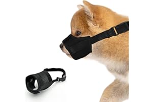 VXIWSCY Kaganiec dla małych i średnich psów – zapobiega gryzieniu, szczekaniu i żuciu – oddychający nylon z miękką siatką, regulowane szlufki, wygodny i bezpieczny (rozmiar S)