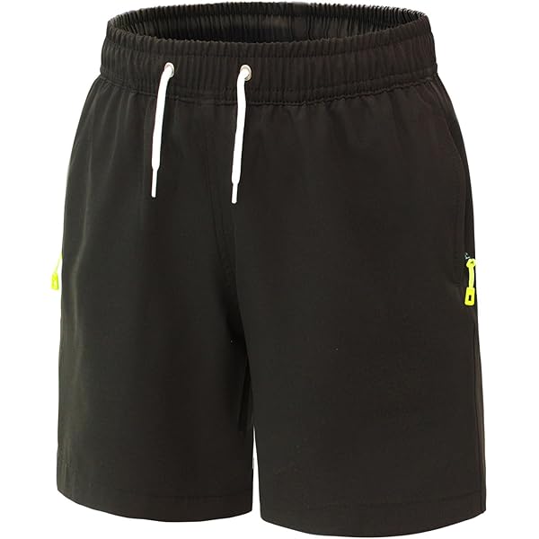 Hill & Sea Zwembroek voor jongens, sneldrogend, boardshorts, ademend, waterafstotend, zwemshorts met mesh-voering, zakken en verstelbaar trekkoord, maat 140-182, 140
