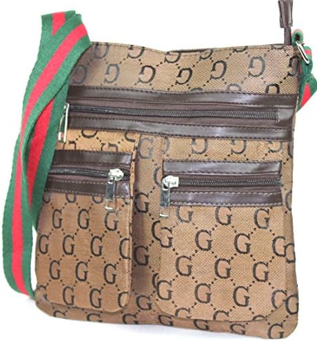 Designer Inspired coffee Brown Monogram Messenger Cross body Bag