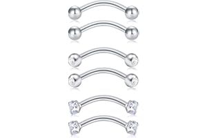 Longita Rook Pendientes Ceja Labio Anillos 16G Acero Quirúrgico Bananabell Piercing Tragus Barbell Curvado Cartilago Helix Piercing Joyería 9-12 Piezas