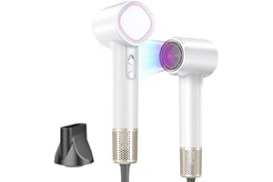 HEXTEK secador pelo, 1700W Secador Pelo profesional Ionico,motor sin escobillas de alta velocidad de 110.000 RPM, 200 Millones cuidado del cabello con iones negativos,para Viaje y Casa,Regalo(Blanco)