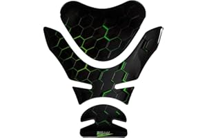BIKE-label Adesivo per serbatoio 3D per moto, protezione del serbatoio, colore verde, X503082VA