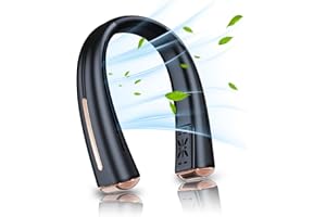 Dancial Portable Neck Fan, Fashion Bladeless Neck Fan, 5200mAh Battery Cooling Neck Fan Personal, 360° Airflow, Quiet Wearable Fan, Rechargeable USB Neck Fan for Women Men Outdoor Travel (Black)