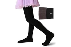 JiaYouLC Girls Fleece Lined Tights Winter Warm Opaque Leggings Kids Stretch Thermal School Tights