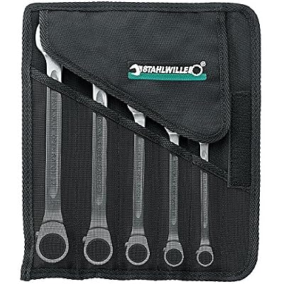 Stahlwille 17/5 Set de 5 Jeu de clés mi x tes à cliquet, Argent