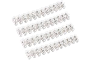 TIANXUAN 4 Pack 3A Electrical Connector Blocks 3 Amp 12 Way White Terminal Block Strip Electrical Terminal Connector Strips Electric Wire Chocolate Chock Blocks Connecting for Wiring Cable