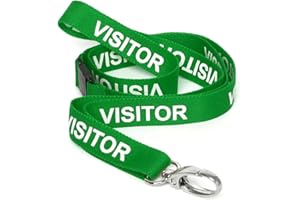 CKB LTD Visitor LANYARDS Breakaway Safety Lanyard Neck Strap Swivel Metal Clip for ID Card Holder - Pull Quick Release Design (Green, Pack of 10)