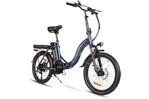 SAMEBIKE 20" Folding Electric Bike for Adults with 36V13AH Removable Battery,Powerful Motor, 70km Range&25km/h Electric Bicycle,7-Speed Commuter Ebike,Free Front Basket&Phone Holder