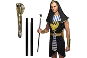 Boland 00798 - Sceptre de serpent, 3 pièces, env. 82 cm, accessoire de déguisement pour carnaval, fête à thème et Halloween, accessoire pour déguisement vaudou ou africain