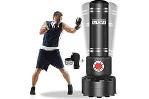 Kitopa Sac de frappe sur pied, support lourd pour sac de frappe avec base à ventouse, pour adultes, adolescents et hommes, poids maximum de 82,6 kg, sac de frappe