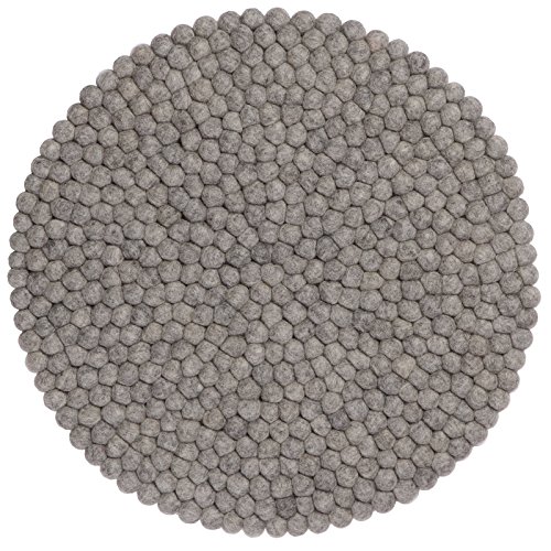 myfelt A-SA-018-036 Carl Filzkugel Sitzauflage/Stuhlauflage, Schurwolle, grau, 36 x 36 x 1.5 cm