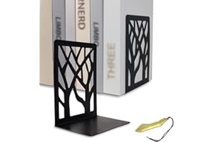 Mgood Fermalibri Per Mensole Reggilibri da Mensola Metallo Ferma Libri da Scaffale Reggi Libri per Libreria Decorativi Design Porta libro per Casa Ufficio Scrivania(1 paio Nero, 9x12x16 cm)