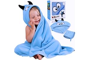 BIBUMI Toalla Bebe con Capucha - Capa de Baño Bebe - Albornoz Bebes talla 0 a 4 años - Regalos para Recien Nacidos Originales - Unisex de Niño y Niña - Toallas Niños Piscina y Playa - Toalla Niño Baño
