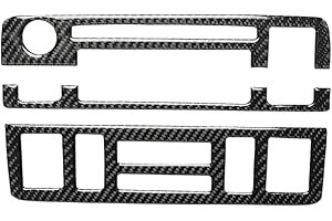 RRX Carbon Fiber Interior Panel Frame Cover Trim Compatible with BMW 3 Series E46 1999-2005 (Dashboard CD Media AC Control Panel 11, Classic)