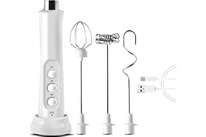Clenp Mousseur à Lait, Mousseur à Lait Rechargeable par USB, Fabricant De Mousse électrique à 3 Vitesses avec Fouet en Acier Inoxydable pour Poudre De Protéine De Café Cappuccino Latte Matcha