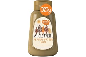 Whole Earth Burro di Arachidi Cremoso, Crema Spalmabile Arachidi Tostate, Fonte Naturale di Proteine Vegetali, Senza Glutine, Vegan, Bottiglia Squeeze, Confezione da 320g
