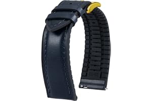 BINLUN Correas de Reloj de Cuero 14mm 16mm 18mm 19mm 20mm 21mm 22mm Correa de Reloj Piel de Liberación Rápida Cera de Aceite Cuero y Silicona Híbrido Correa de Repuesto para Hombres Mujeres 6 Colores